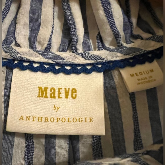 Anthropologie Maeve Striped Ruffle Tunic size M - Picture 7 of 7